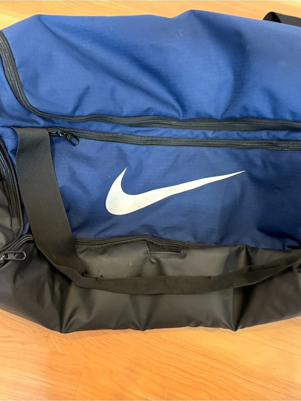 Nike Navy Blue and Black Duffle Bag